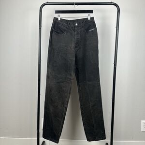 Vintage Rocky Mountain Bareback Black Jeans Size 34/15 High Waist Western Rodeo